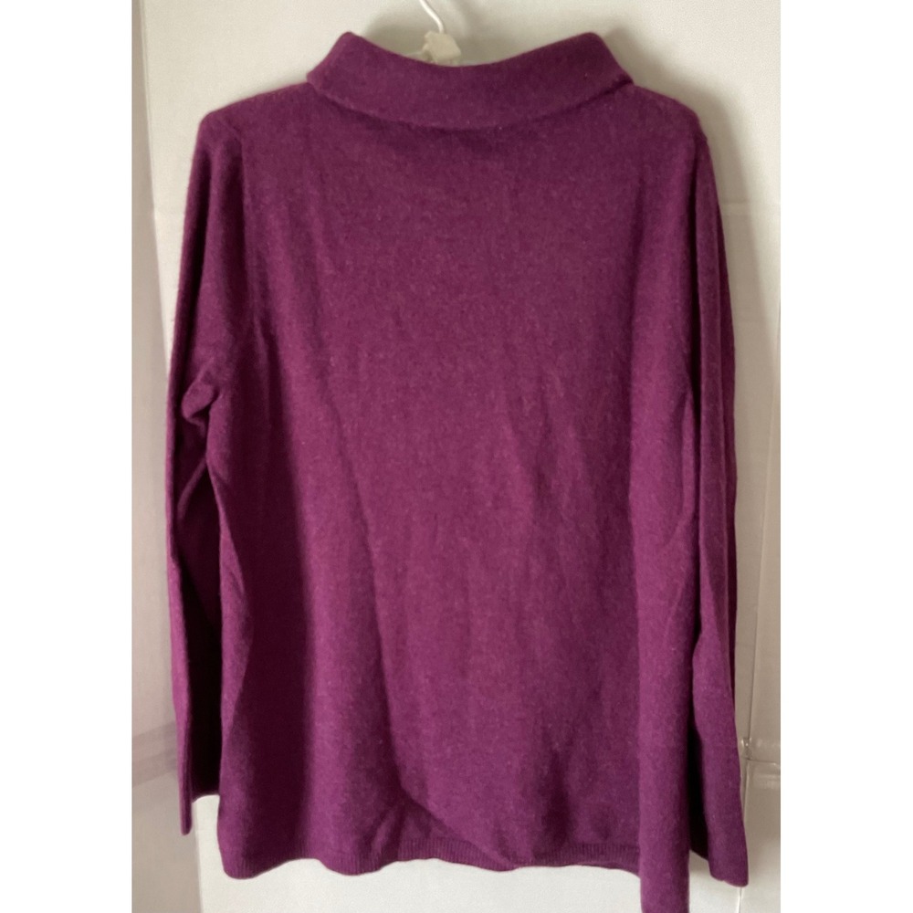 Talbots Petite Pure Cashmere Funnel Neck Sweater Plum Purple XLP KH5355 - Picture 9 of 9